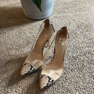 Brown Snake skin heels